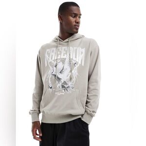 Sixth June freedom graphic print hoodie in beige size large NWT lounge cozy vntg